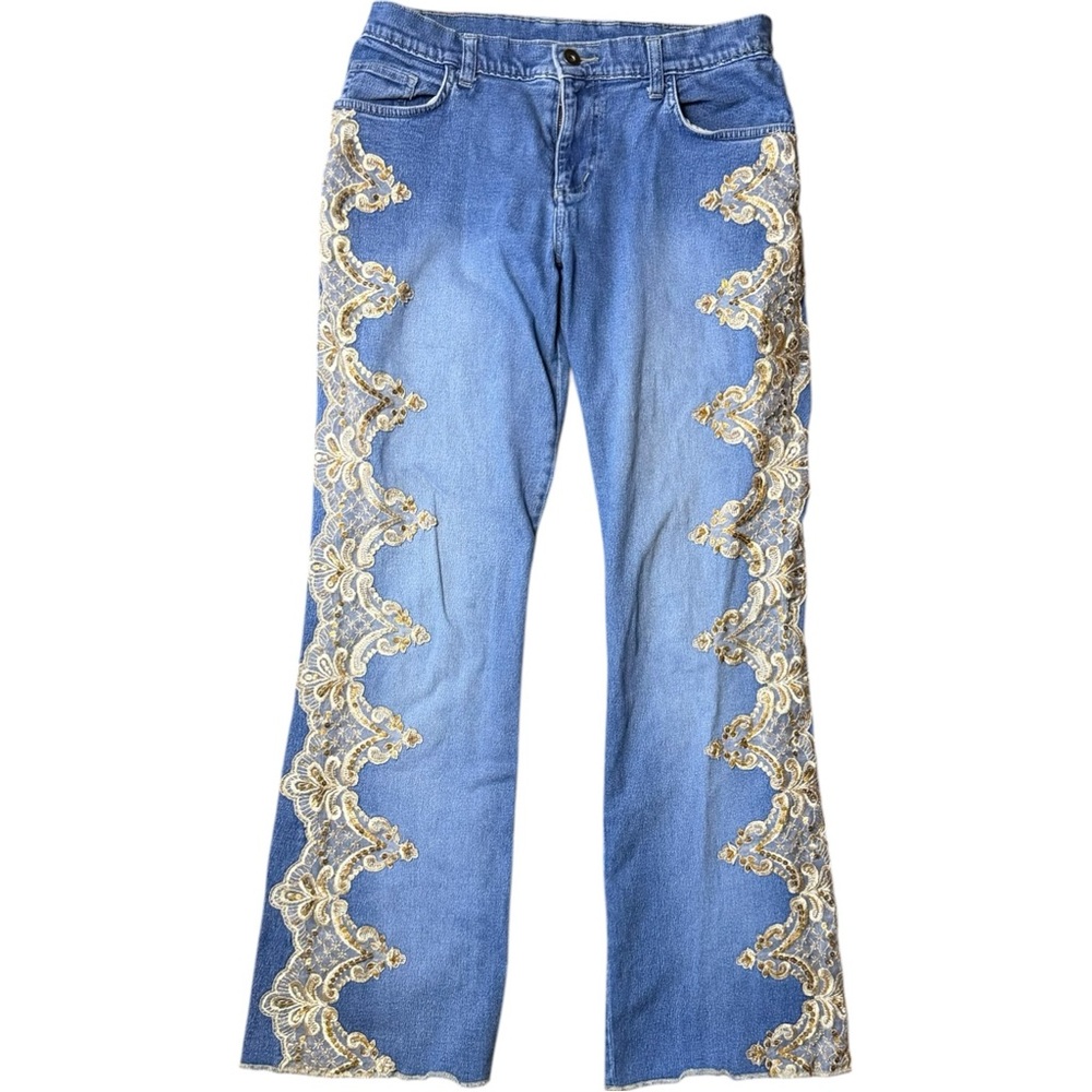 Lace and Sequin Y2K Bootcut Jeans